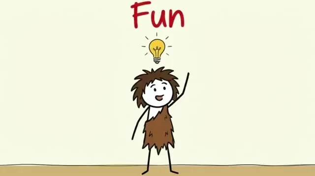 Reference 2: Expressive pose, prop symbol, cream background