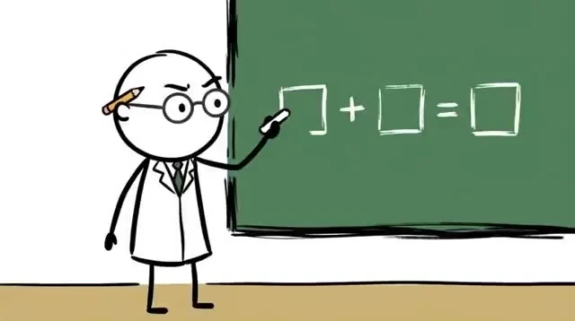 Reference 3: Stick figure scientist variant and prop styling